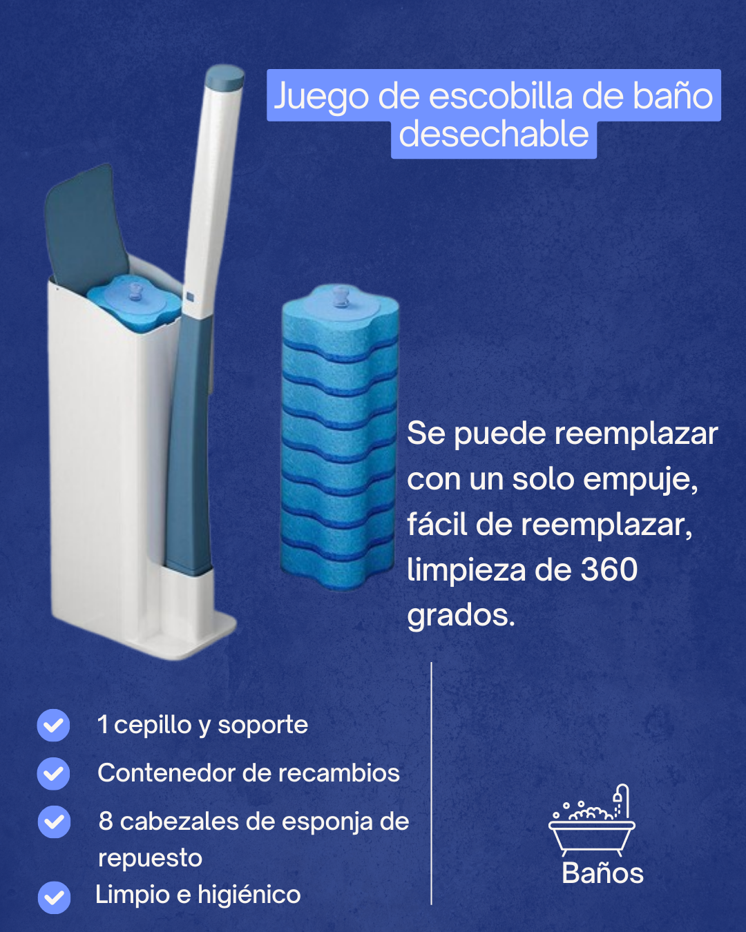 Cepillo Esponja Para Inodoro