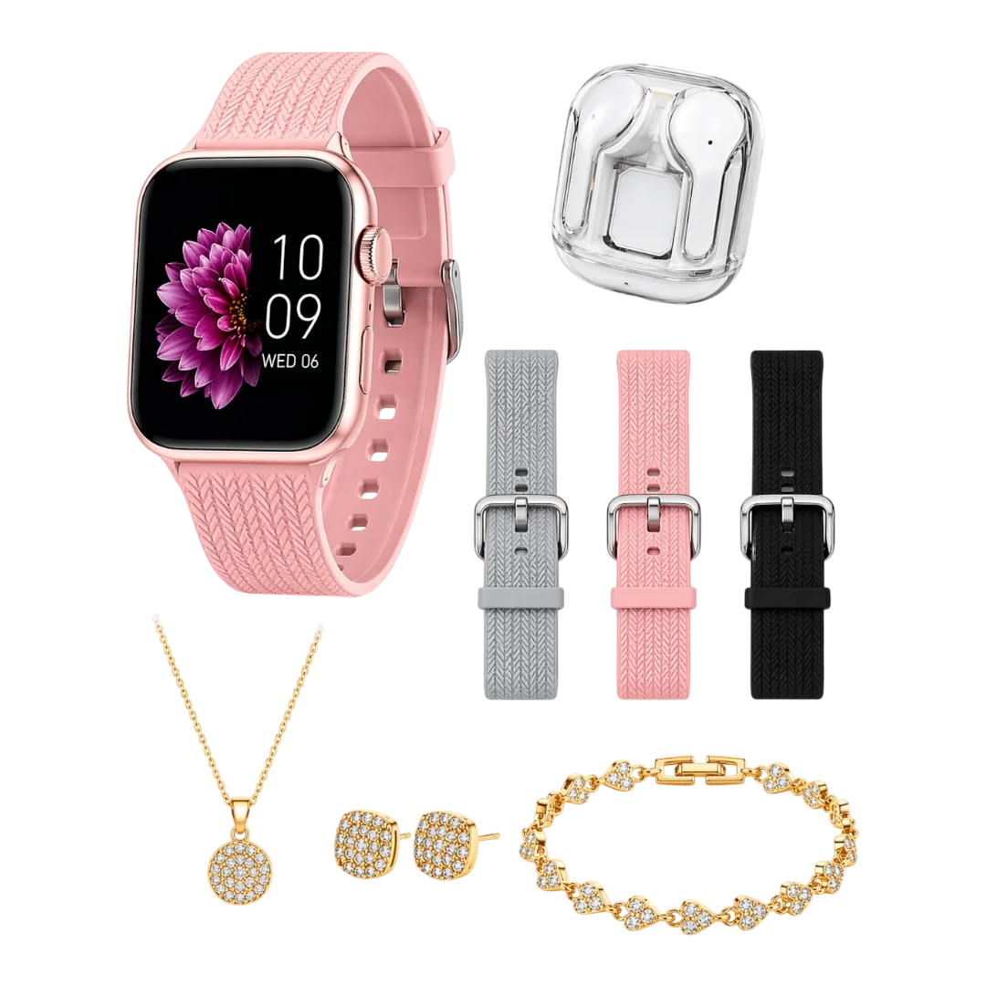 Combo Reloj Inteligente Mujer
