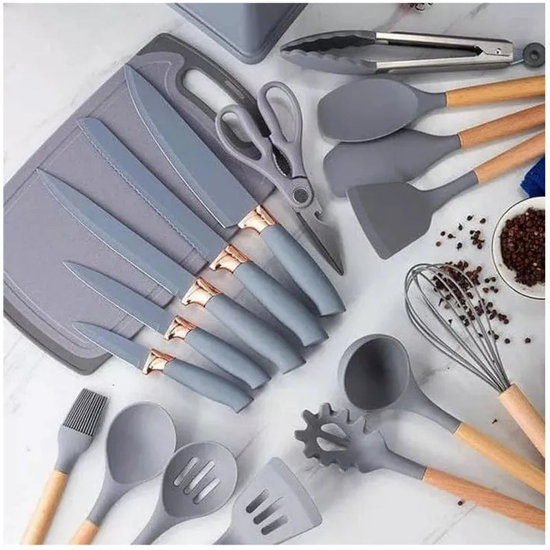 Set Utensilios De Cocina Silicona Juego De Cuchillos X19