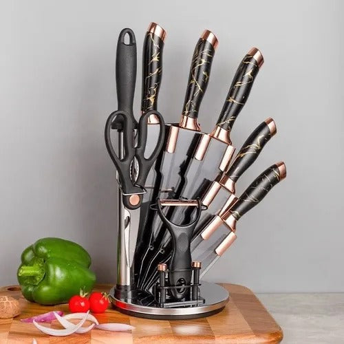 Set De Cuchillos Base Giratoria
