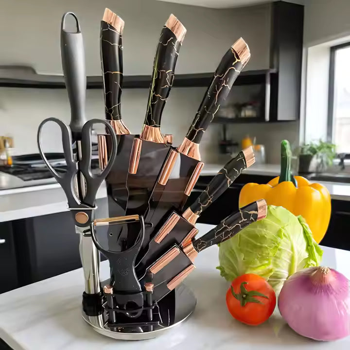 Set De Cuchillos Base Giratoria