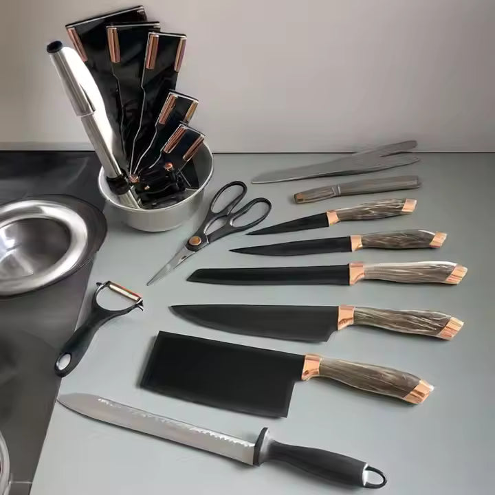 Set De Cuchillos Base Giratoria