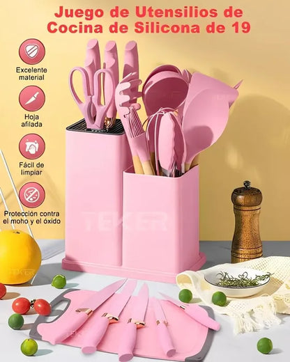 Set Utensilios De Cocina Silicona Juego De Cuchillos X19