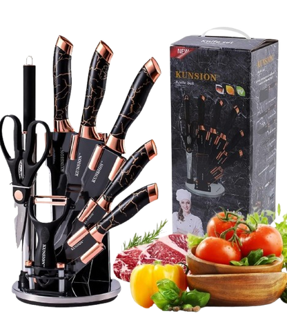 Set De Cuchillos Base Giratoria