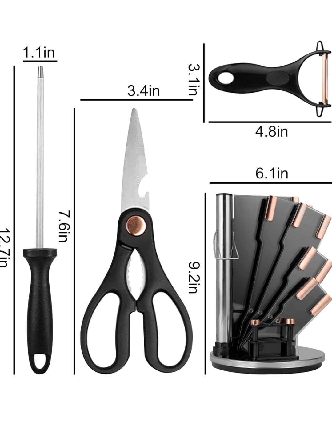 Set De Cuchillos Base Giratoria