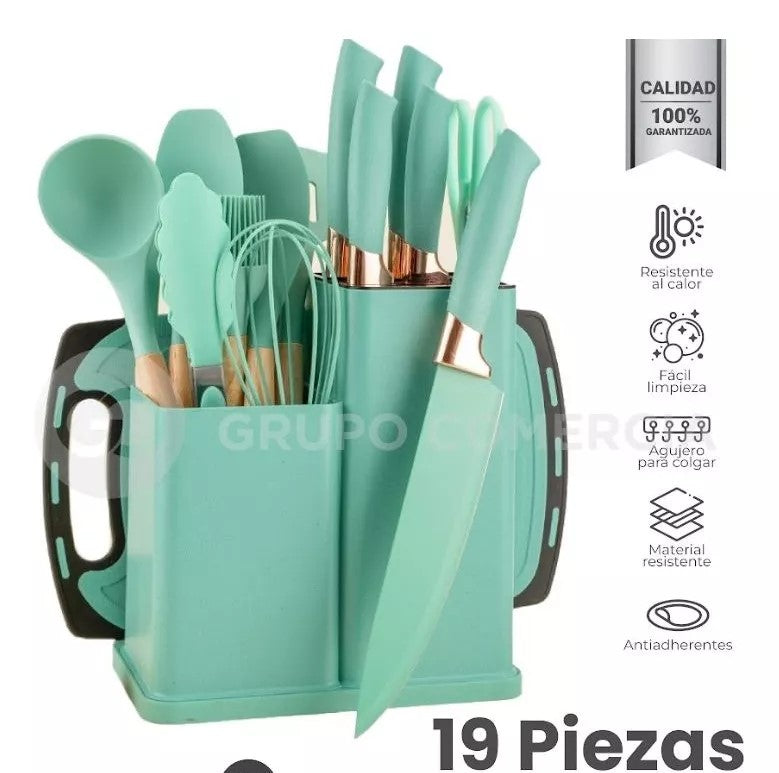 Set Utensilios De Cocina Silicona Juego De Cuchillos X19