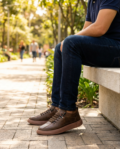 Zapato Confort Ortopédico Tipo Cuero Para Hombre