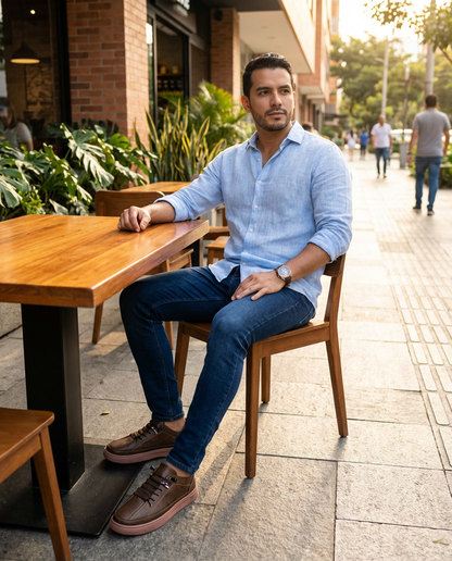Zapato Confort Ortopédico Tipo Cuero Para Hombre