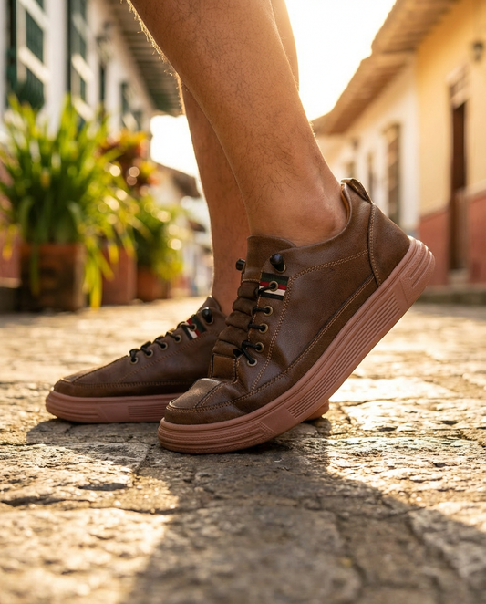 Zapato Confort Ortopédico Tipo Cuero Para Hombre