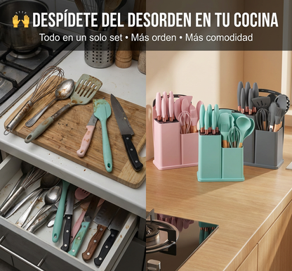 Set Utensilios De Cocina Silicona Juego De Cuchillos X19